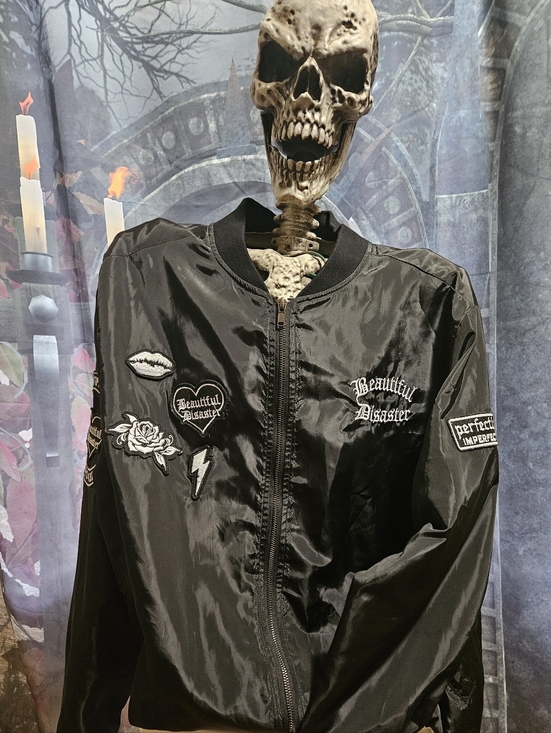 Beautiful Disaster Jackets & Blazers - Beautiful Disaster Bomber Jacket with Embroidered Patches